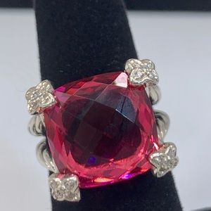 David Yurman 15mm Ring With Tourmaline & Diamonds